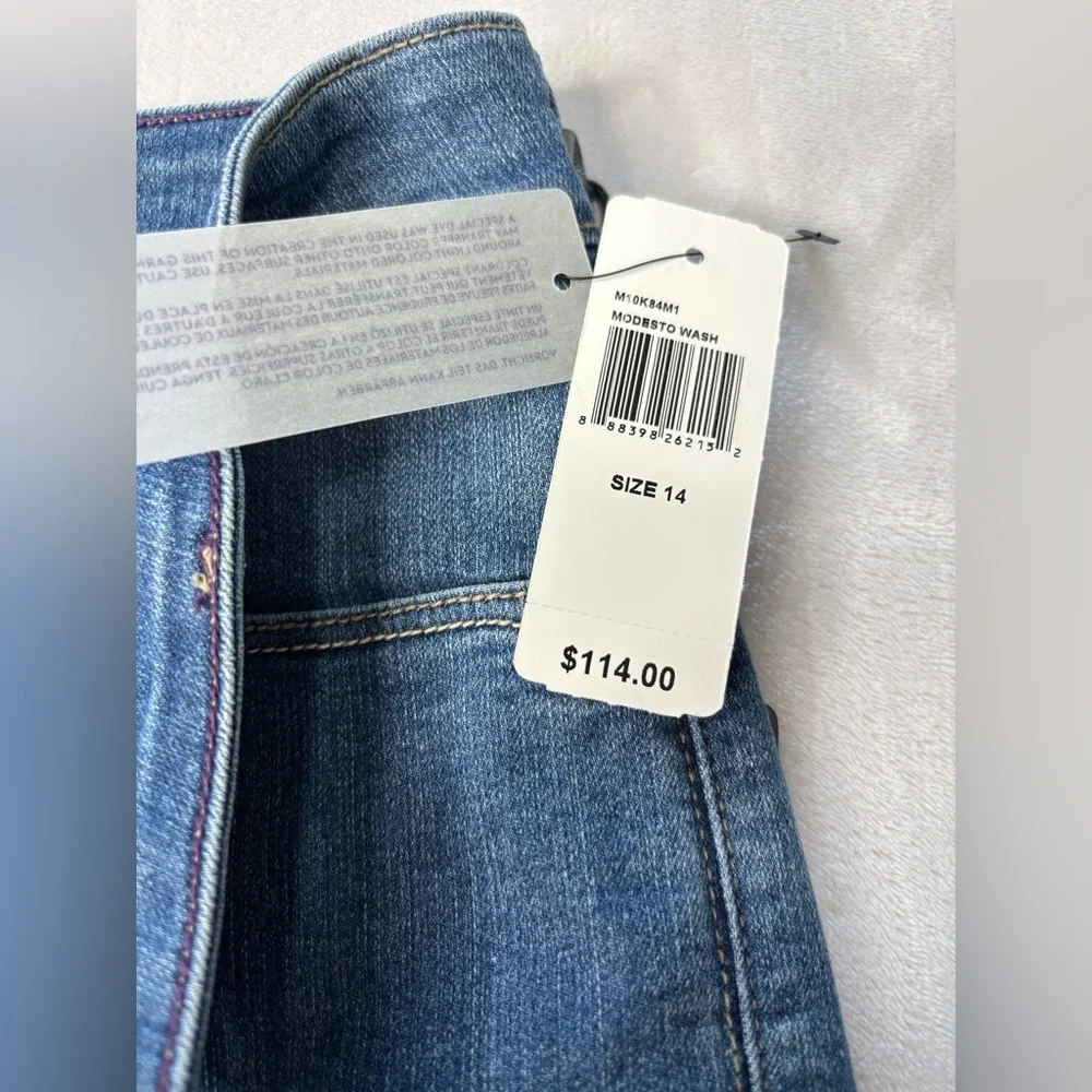 NYDJ Women’s Slim Straight Jeans in Medium Blue Wash NWT SIZE 14 - Picture 8 of 13